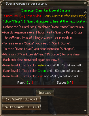 L2Unlimited Class Rank system window